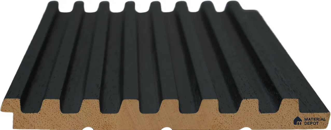 Charcoal Black Plain Colour Louver PN 02737 F 9.35 ft x 4.9 inch Charcoal Panel - 4.5 mm | Suitable for Feature Wall, TV Unit & Living Room | Width is Subjected to 5% Variation