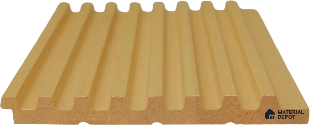 Golden Yellow Wooden Louver PN 02737 9.35 ft x 4.9 inch Charcoal Panel - 4.5 mm | Suitable for Feature Wall, TV Unit & Living Room | Width is Subjected to 5% Variation