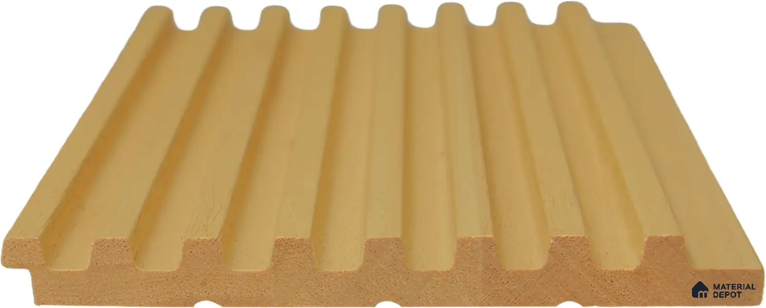 Golden Yellow Wooden Louver PN 02737 9.35 ft x 4.9 inch Charcoal Panel - 4.5 mm | Suitable for Feature Wall, TV Unit & Living Room | Width is Subjected to 5% Variation