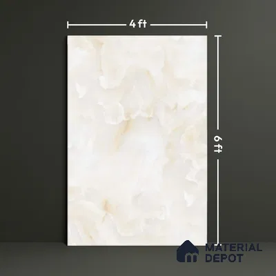 TL 00352 Vanilla Beige 6 ft x 4 ft Glossy Finish Endless Vitrified Wall & Floor Tile - 9 mm | Adhesive and Spacers Must be Used During Installation