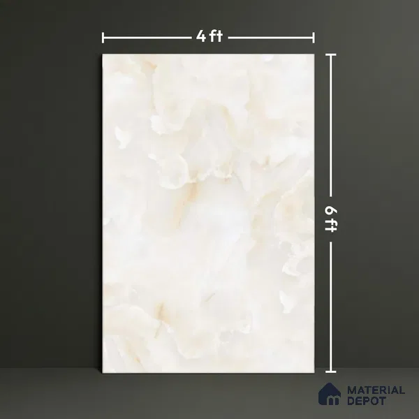 TL 00352 Vanilla Beige 6 ft x 4 ft Glossy Finish Endless Vitrified Wall & Floor Tile - 9 mm | Adhesive and Spacers Must be Used During Installation