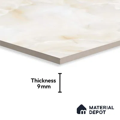 TL 00352 Vanilla Beige 6 ft x 4 ft Glossy Finish Endless Vitrified Wall & Floor Tile - 9 mm | Adhesive and Spacers Must be Used During Installation