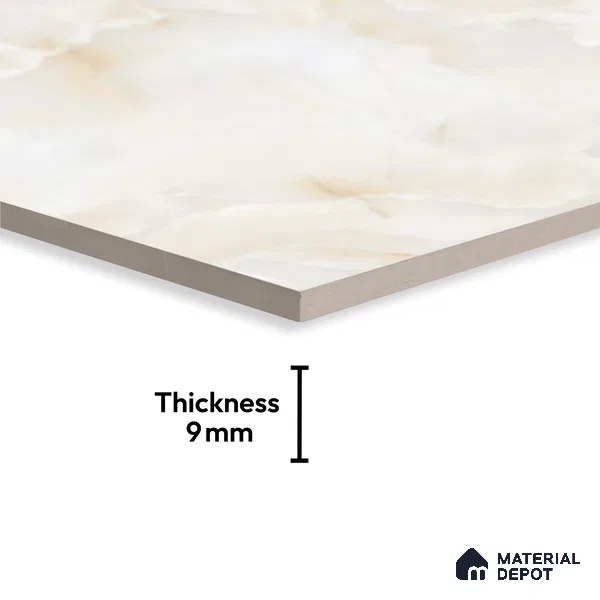 TL 00352 Vanilla Beige 6 ft x 4 ft Glossy Finish Endless Vitrified Wall & Floor Tile - 9 mm | Adhesive and Spacers Must be Used During Installation