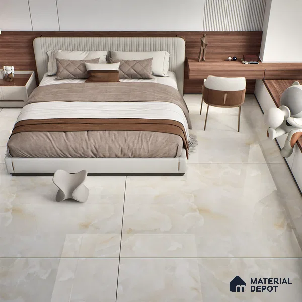 TL 00352 Vanilla Beige 6 ft x 4 ft Glossy Finish Endless Vitrified Wall & Floor Tile - 9 mm | Adhesive and Spacers Must be Used During Installation