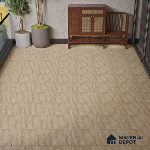 Parking Floor Tile TL 07573 Vanilla Haze | 16 x 16 inch | Anti Slip Matte Finish Heavy Duty Vitrified Tile - 12 mm | Suitable For High Traffic Areas, Terrace, Balcony | Pattern Alignment May Vary | 2-3 mm Spacer is Mandatory