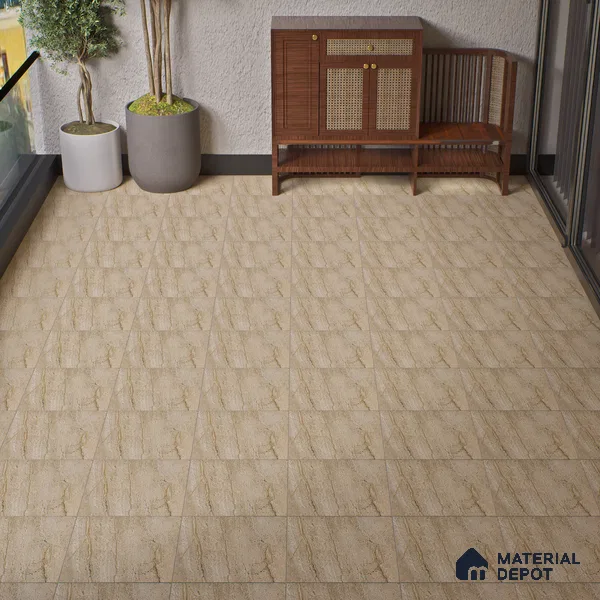 Parking Floor Tile TL 07573 Vanilla Haze | 16 x 16 inch | Anti Slip Matte Finish Heavy Duty Vitrified Tile - 12 mm | Suitable For High Traffic Areas, Terrace, Balcony | Pattern Alignment May Vary | 2-3 mm Spacer is Mandatory
