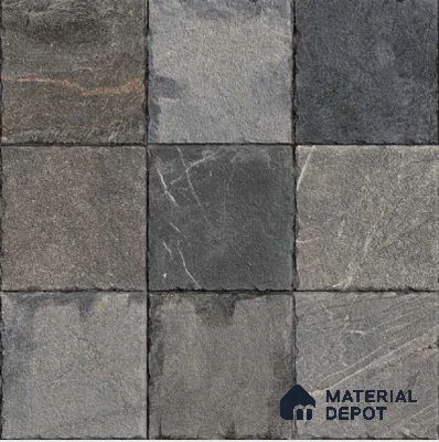 TL 06313 Vanta Black 16 x 16 inch Heavy Duty Glazed Vitirified Floor Tile - 12 mm | Pattern Alignment May Vary | 2-3 mm Spacer is Mandatory