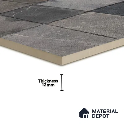 TL 06313 Vanta Black 16 x 16 inch Heavy Duty Glazed Vitirified Floor Tile - 12 mm | Pattern Alignment May Vary | 2-3 mm Spacer is Mandatory
