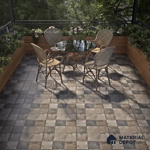TL 06313 Vanta Black 16 x 16 inch Heavy Duty Glazed Vitirified Floor Tile - 12 mm | Pattern Alignment May Vary | 2-3 mm Spacer is Mandatory