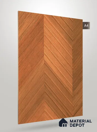 Brown Patterned Wood Look VC 1747 Veritas Chevron 8 ft x 4 ft Texture Finish Decorative Laminate - 1.25 mm | Suitable for TV Unit, Wardrobe, Kitchen Cabinets