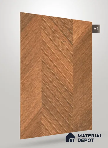 Brown Patterned Wood Look VC 1748 Veritas Chevron 8 ft x 4 ft Texture Finish Decorative Laminate - 1.25 mm | Suitable for TV Unit, Wardrobe, Kitchen Cabinets