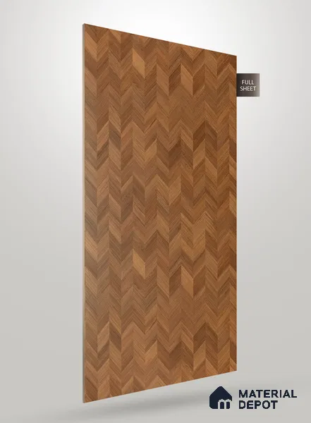 Brown Patterned Wood Look VC 1748 Veritas Chevron 8 ft x 4 ft Texture Finish Decorative Laminate - 1.25 mm | Suitable for TV Unit, Wardrobe, Kitchen Cabinets