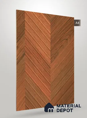 Brown Patterned Wood Look VC 1749 Veritas Chevron 8 ft x 4 ft Texture Finish Decorative Laminate - 1.25 mm | Suitable for TV Unit, Wardrobe, Kitchen Cabinets