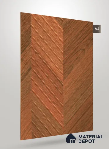 Brown Patterned Wood Look VC 1749 Veritas Chevron 8 ft x 4 ft Texture Finish Decorative Laminate - 1.25 mm | Suitable for TV Unit, Wardrobe, Kitchen Cabinets