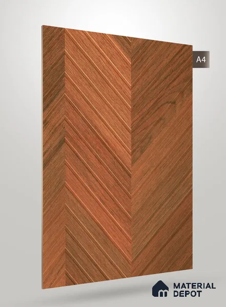 Brown Patterned Wood Look VC 1749 Veritas Chevron 8 ft x 4 ft Texture Finish Decorative Laminate - 1.25 mm | Suitable for TV Unit, Wardrobe, Kitchen Cabinets