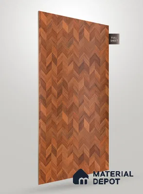 Brown Patterned Wood Look VC 1749 Veritas Chevron 8 ft x 4 ft Texture Finish Decorative Laminate - 1.25 mm | Suitable for TV Unit, Wardrobe, Kitchen Cabinets