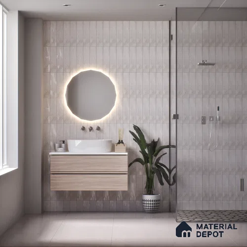 Subway Wall Tile TL 04969 C Colores Decor Minera Blanco 12 x 4 inch Ceramic Glossy Finish - 7.5 mm | Suitable for Highlighter Walls, Foyer, Bathroom, Kitchen Wall & Backsplashes