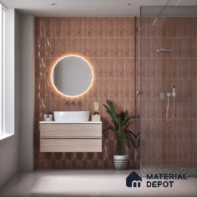 Subway Wall Tile TL 04969 D Colores Decor Atlas Bronze 12 x 4 inch Ceramic Glossy Finish - 7.5 mm | Suitable for Highlighter Walls, Foyer, Bathroom, Kitchen Wall & Backsplashes (Sample)
