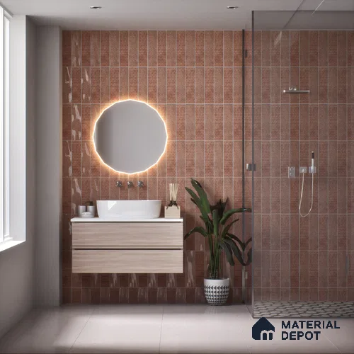Subway Wall Tile TL 04969 D Colores Decor Atlas Bronze 12 x 4 inch Ceramic Glossy Finish - 7.5 mm | Suitable for Highlighter Walls, Foyer, Bathroom, Kitchen Wall & Backsplashes