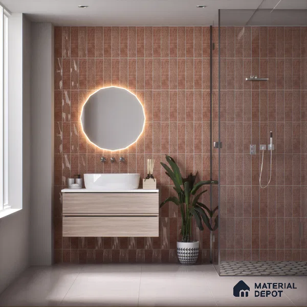 Subway Wall Tile TL 04969 D Colores Decor Atlas Bronze 12 x 4 inch Ceramic Glossy Finish - 7.5 mm | Suitable for Highlighter Walls, Foyer, Bathroom, Kitchen Wall & Backsplashes (Sample)