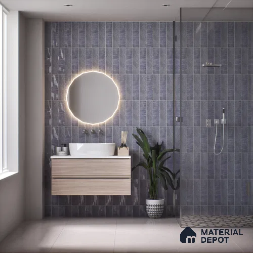 Subway Wall Tile TL 04969 G Colores Decor Mist Aqua 12 x 4 inch Ceramic Glossy Finish - 7.5 mm | Suitable for Highlighter Walls, Foyer, Bathroom, Kitchen Wall & Backsplashes
