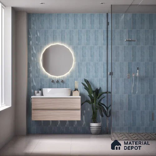 Subway Wall Tile TL 04969 Colores Decor Nautical Blue 12 x 4 inch Ceramic Glossy Finish - 7.5 mm | Suitable for Highlighter Walls, Foyer, Bathroom, Kitchen Wall & Backsplashes