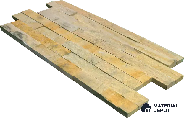 WL 00140 Victorian Yellow 600 x 150 mm Natural Stone Wall Cladding |  Stone is a Natural Product, Please Expect Variation in Shades