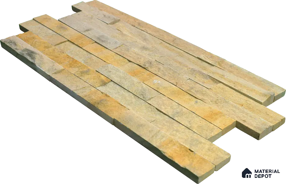 WL 00140 Victorian Yellow 600 x 150 mm Natural Stone Wall Cladding |  Stone is a Natural Product, Please Expect Variation in Shades