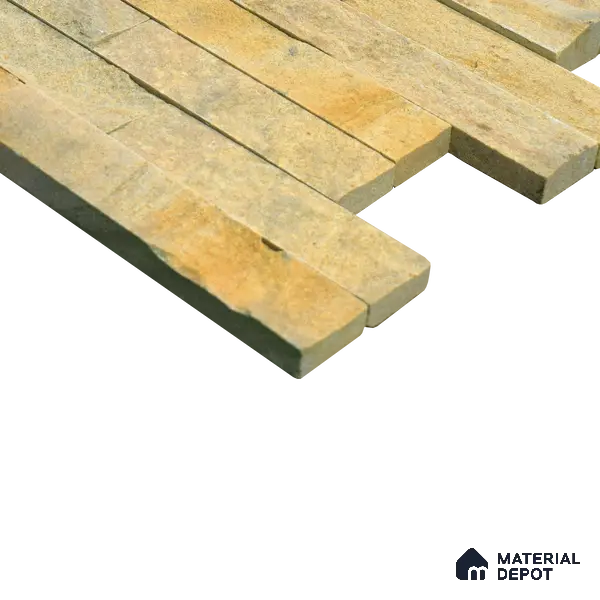 WL 00140 Victorian Yellow 600 x 150 mm Natural Stone Wall Cladding |  Stone is a Natural Product, Please Expect Variation in Shades