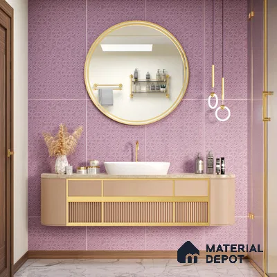 TL 00694 B Violet Visions Series Pattern 3 Purple Matte Finish 4 ft x 2 ft Full Body Vitrified Tile - 9 mm (Sample)