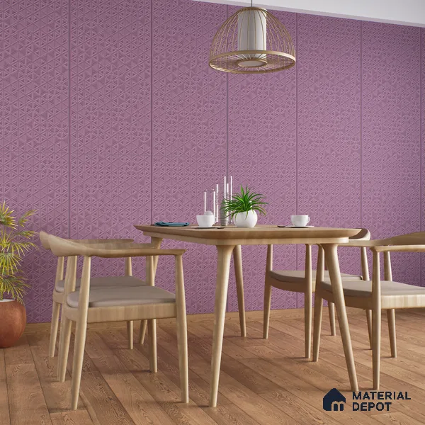 TL 00694 B Violet Visions Series Pattern 3 Purple Matte Finish 4 ft x 2 ft Full Body Vitrified Tile - 9 mm (Sample)