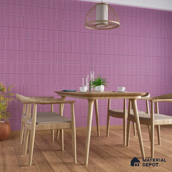 TL 00694 D Violet Visions Series Pattern 2 Purple Matte Finish 4 ft x 2 ft Full Body Vitrified Tile - 9 mm (Sample)