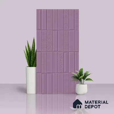 TL 00694 F Violet Visions Series Pattern 5 Purple Chrome Finish 4 ft x 2 ft Full Body Vitrified Tile - 9 mm (Sample)