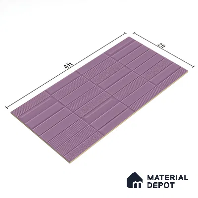TL 00694 F Violet Visions Series Pattern 5 Purple Chrome Finish 4 ft x 2 ft Full Body Vitrified Tile - 9 mm (Sample)