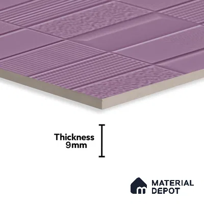 TL 00694 F Violet Visions Series Pattern 5 Purple Chrome Finish 4 ft x 2 ft Full Body Vitrified Tile - 9 mm (Sample)