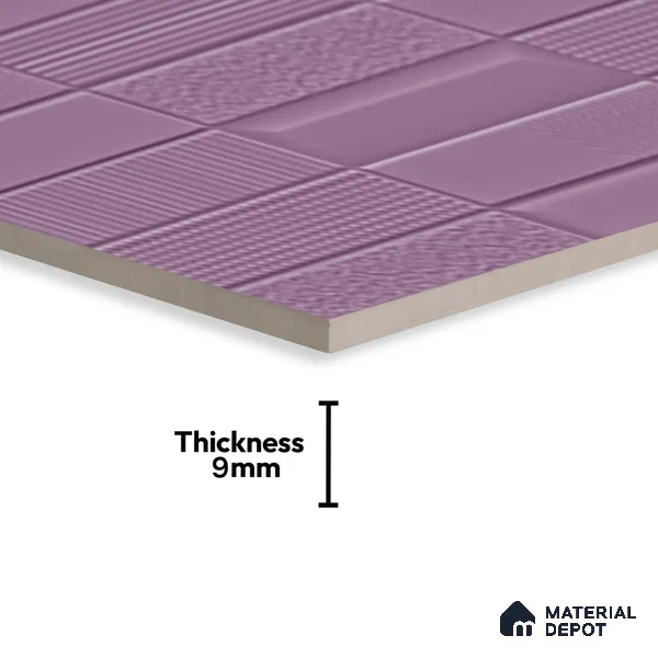 TL 00694 F Violet Visions Series Pattern 5 Purple Chrome Finish 4 ft x 2 ft Full Body Vitrified Tile - 9 mm (Sample)