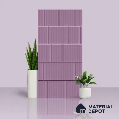 TL 00694 G Violet Visions Series Pattern 6 Purple Chrome Finish 4 ft x 2 ft Full Body Vitrified Tile - 9 mm (Sample)
