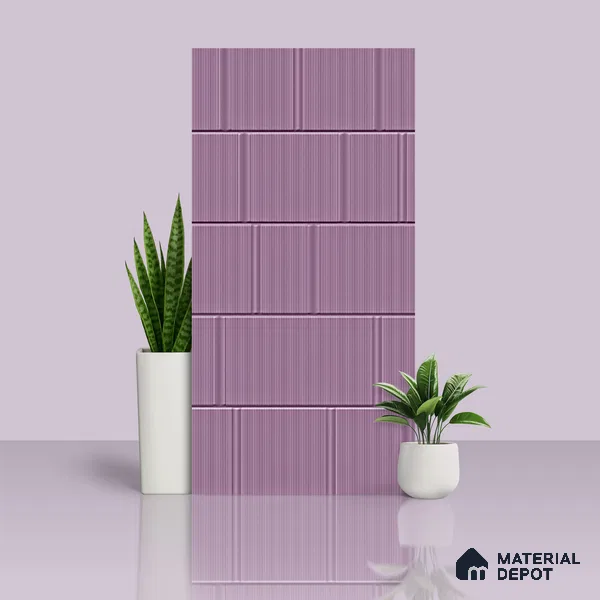 TL 00694 G Violet Visions Series Pattern 6 Purple Chrome Finish 4 ft x 2 ft Full Body Vitrified Tile - 9 mm (Sample)