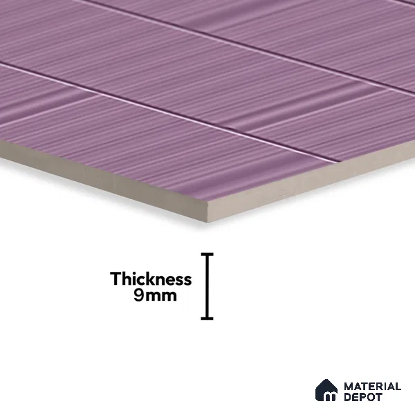 TL 00694 G Violet Visions Series Pattern 6 Purple Chrome Finish 4 ft x 2 ft Full Body Vitrified Tile - 9 mm (Sample)