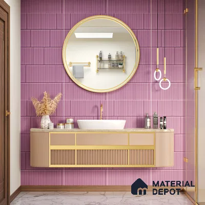 TL 00694 G Violet Visions Series Pattern 6 Purple Chrome Finish 4 ft x 2 ft Full Body Vitrified Tile - 9 mm (Sample)