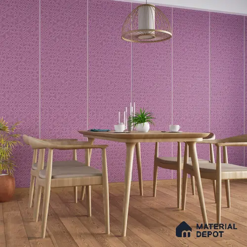 TL 00694 H Violet Visions Series Pattern 7 Purple Chrome Finish 4 ft x 2 ft Full Body Vitrified Tile - 9 mm