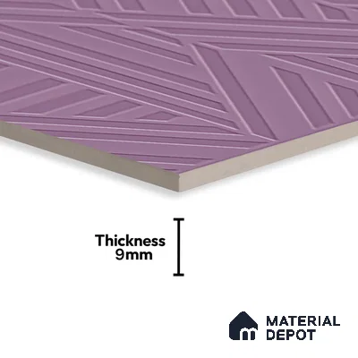TL 00694 I Violet Visions Series Pattern 8 Purple Chrome Finish 4 ft x 2 ft Full Body Vitrified Tile - 9 mm (Sample)