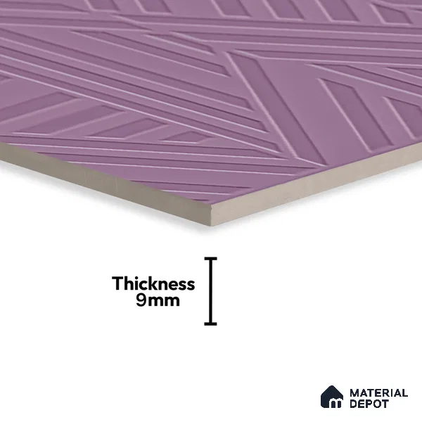 TL 00694 I Violet Visions Series Pattern 8 Purple Chrome Finish 4 ft x 2 ft Full Body Vitrified Tile - 9 mm (Sample)