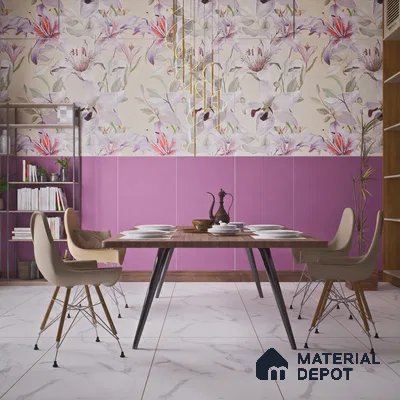 TL 00694 A Violet Visions Series Plain Purple Matte Finish 4 ft x 2 ft Full Body Vitrified Tile - 9 mm
