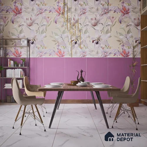 TL 00694 A Violet Visions Series Plain Purple Matte Finish 4 ft x 2 ft Full Body Vitrified Tile - 9 mm