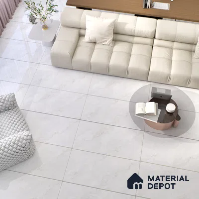 Budget Friendly Marble Floor & Wall Tile Value For Money TL 05582 White Onyx Viser 4 ft x 2 ft - Vitrified Glossy Finish -9 mm | Suitable for Living Room,Bedroom & Bathroom