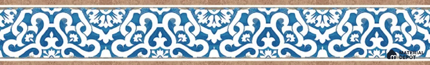 Moroccan Tile Border TL 05910 Spatial Accent Series 1 ft x 2 inch Vitrified Matte Finish Tile Border - 9 mm | Suitable for Decorative Highlighter Border