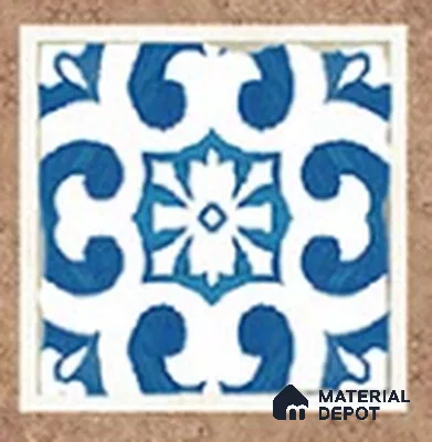 Moroccan Tile Border TL 05910 B Spatial Accent Series 2 x 2 inch Vitrified Matte Finish Center Tile - 9 mm | Suitable for Decorative Highlighter Border