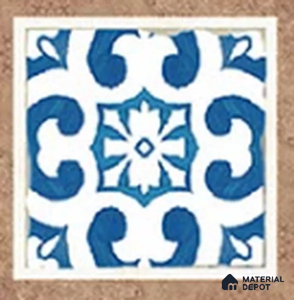 Moroccan Tile Border TL 05910 B Spatial Accent Series 2 x 2 inch Vitrified Matte Finish Center Tile - 9 mm | Suitable for Decorative Highlighter Border