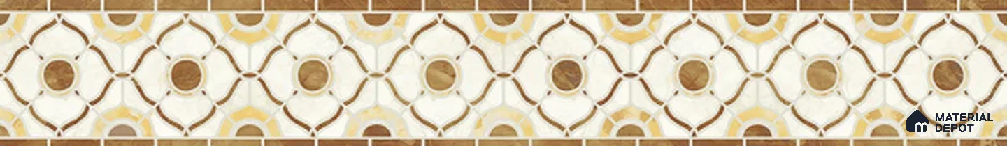 Patterned Tile Border TL 05915 Spatial Accent Series 1 ft x 2 inch Vitrified Matte Finish Tile Border - 9 mm | Suitable for Decorative Highlighter Border